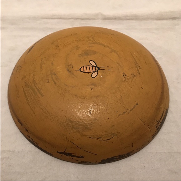 Decorative Painted Wood “Bees” Bowl - Picture 2 of 3